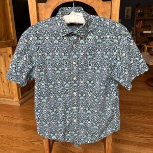 UNTUCKit Short Sleeve, Blue Print, Men's Size Small